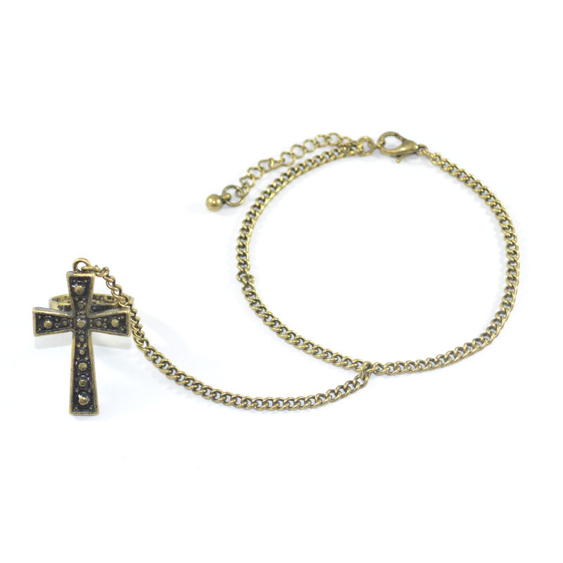 VINTAGE CROSS RING BRACELET - product image  