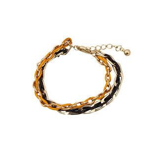 TWO TONE WOVEN CHAIN AND STRING BRACELET - product image  