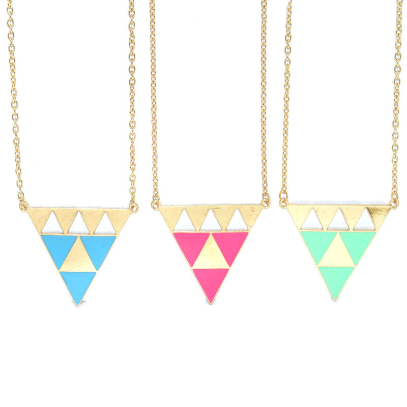TWO TONE TRIANGLE NECKLACE - product image  