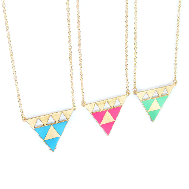 TWO TONE TRIANGLE NECKLACE - product image  