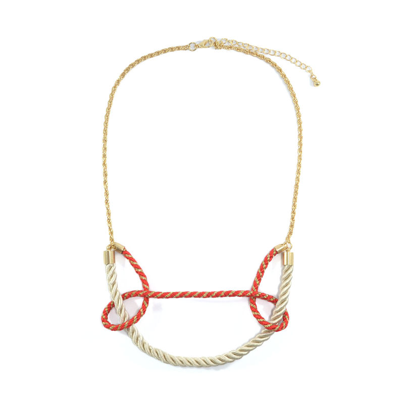 TWO TONE STRAP AND KNOTS NECKLACE - product image  