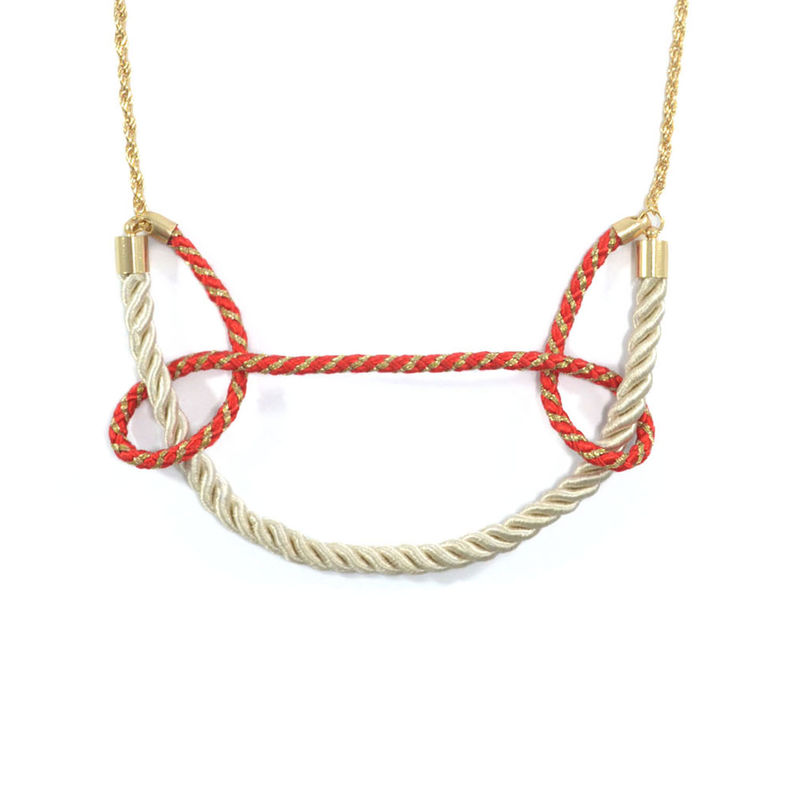TWO TONE STRAP AND KNOTS NECKLACE - product image  