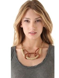 TWO TONE STRAP AND KNOTS NECKLACE - product image  