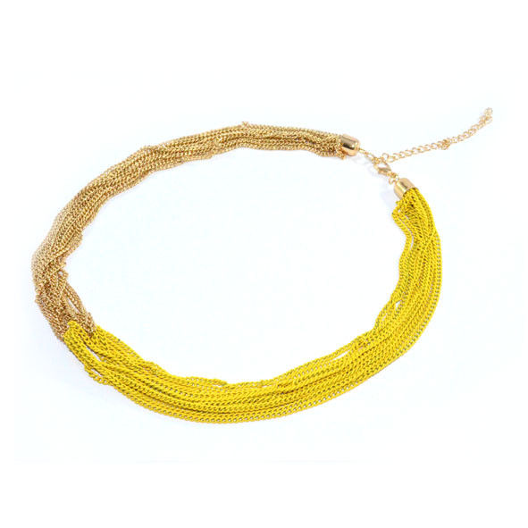 TWO TONE CHAINS JOINT NECKLACE - product image  