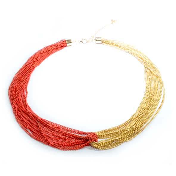 TWO TONE CHAINS JOINT NECKLACE - product image  