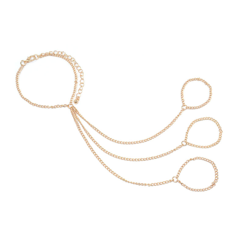 TRIPLE CHAIN RING BRACELET - product image  