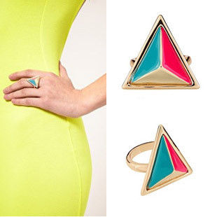 THREE DIMENSIONAL TRIANGLE RING - product image  