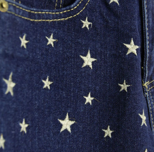 STAR PATTERN DENIM SHORTS - product image  