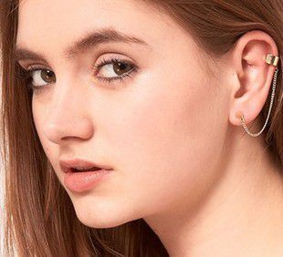 SPIKE STUD WITH CHAIN AND EAR CUFF - product image  