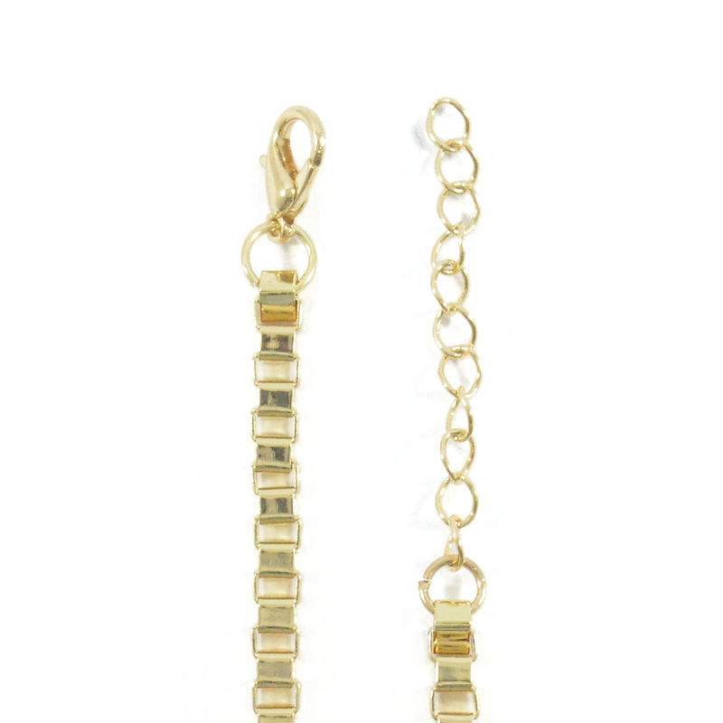 SPIKE AND CRYSTAL CHAIN LINK NECKLACE - product image  
