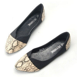 SNAKE SKIN TOE CAP FLATS - product image  