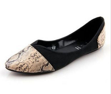 SNAKE SKIN TOE CAP FLATS - product image  