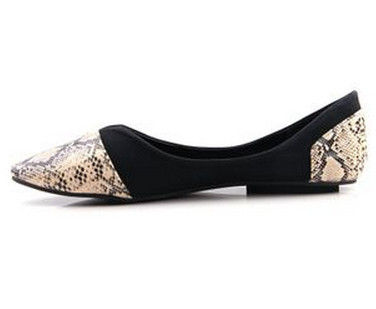 SNAKE SKIN TOE CAP FLATS - product image  