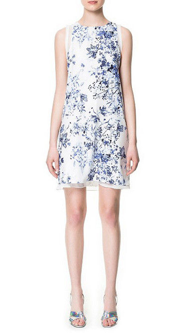 SLEEVELESS FLORAL LAYER DRESS - product image  