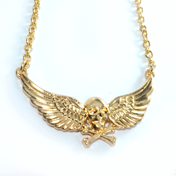 SKULL WITH WINGS NECKLACE - product image  