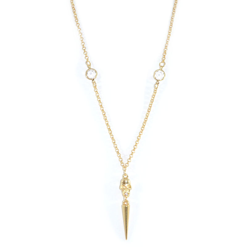 SKULL AND SPIKE PENDANT NECKLACE - product image  