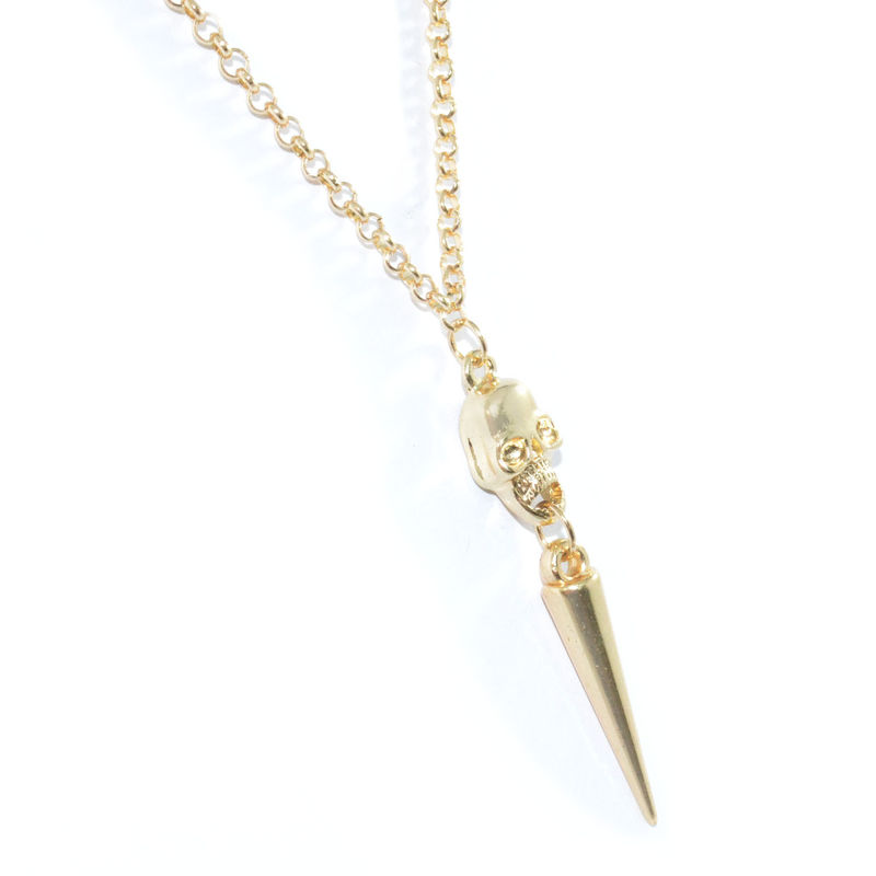 SKULL AND SPIKE PENDANT NECKLACE - product image  