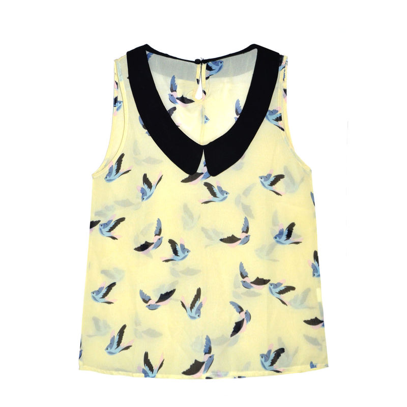BIRD PRINT SLEEVELESS VEST - product image  