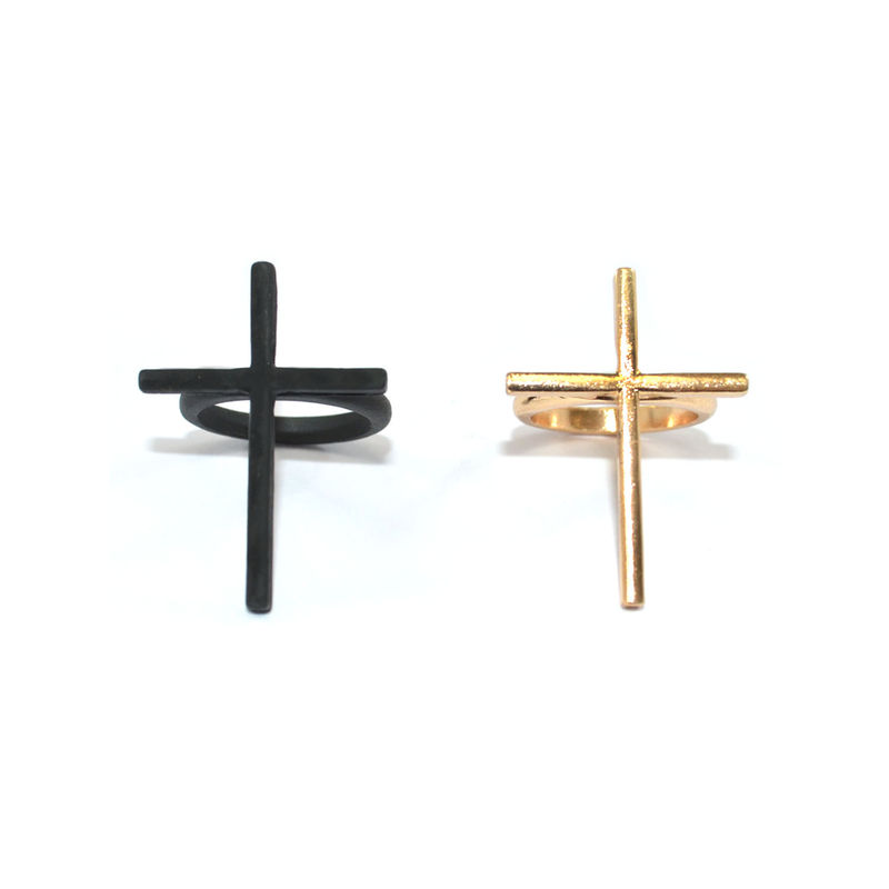 SINGLE LONG THIN CROSS RING - product image  
