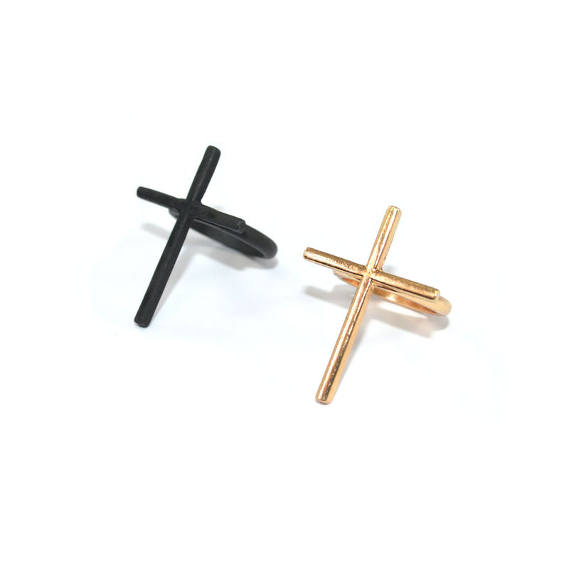 SINGLE LONG THIN CROSS RING - product image  