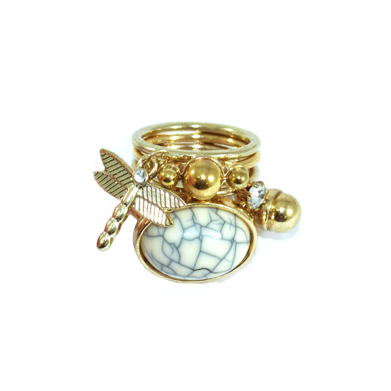 STONE AND DRAGONFLY RING SET - product image  