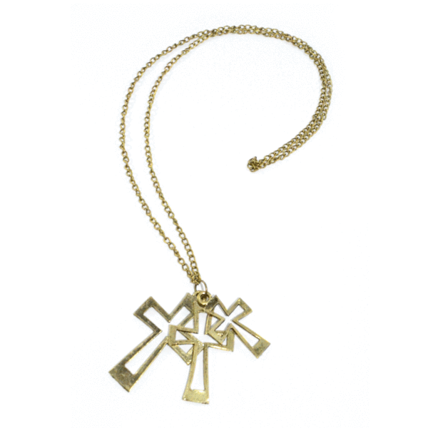 TRIPLE CROSS PENDANT NECKLACE - product image  