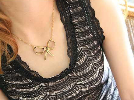 VINTAGE RIBBON BOW NECKLACE - product image  