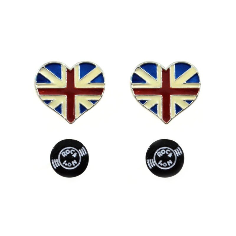 HEART AND DISC EARRINGS SET - product image  