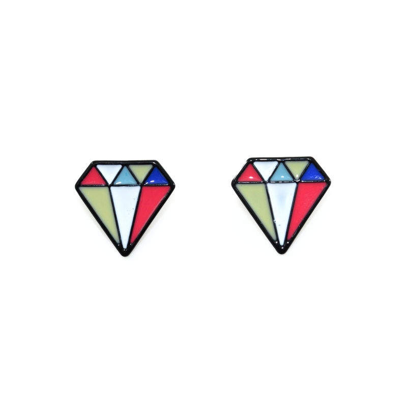 COLOURFUL DIAMOND EARRINGS - product image  