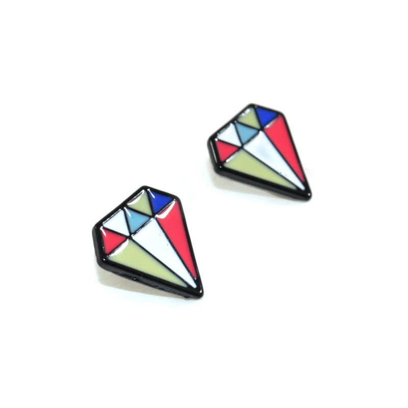 COLOURFUL DIAMOND EARRINGS - product image  