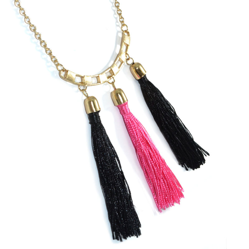 VINTAGE STYLE TRIPLE TASSELS NECKLACE - product image  