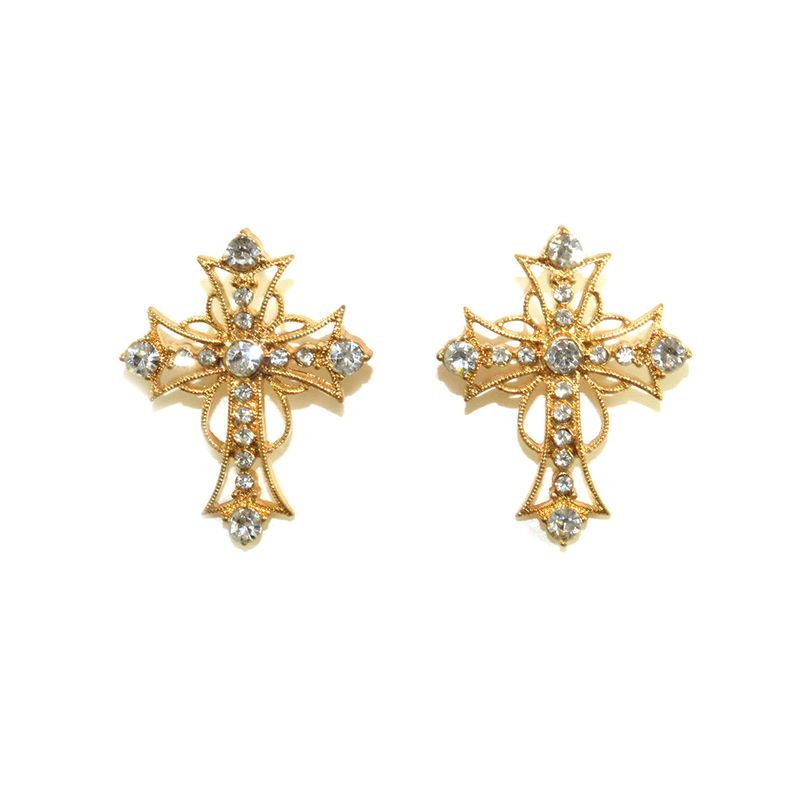 CRYSTAL CROSS EARRINGS - product image  