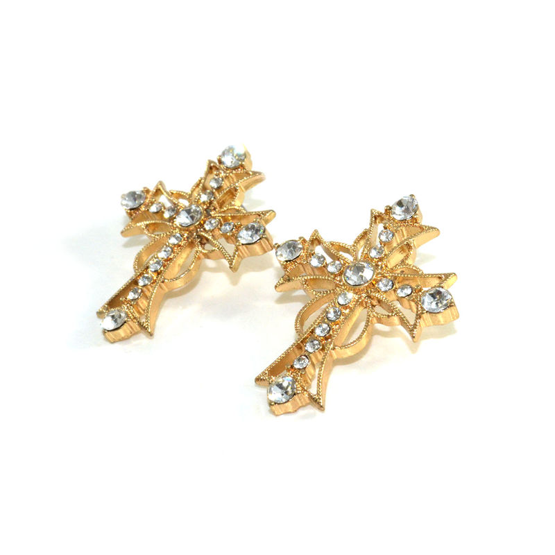 CRYSTAL CROSS EARRINGS - product image  