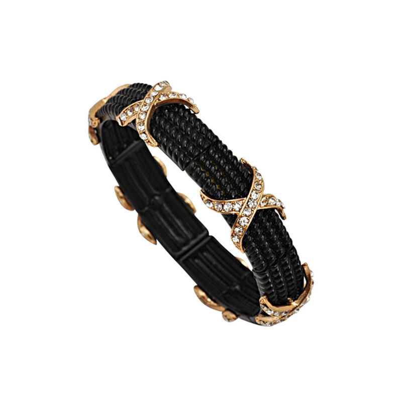 CRYSTAL CROSS DECOR ELASTIC BRACELET - product image  