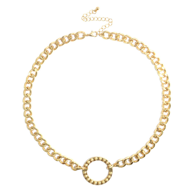 STUDDED CIRCLE PENDANT NECKLACE - product image  