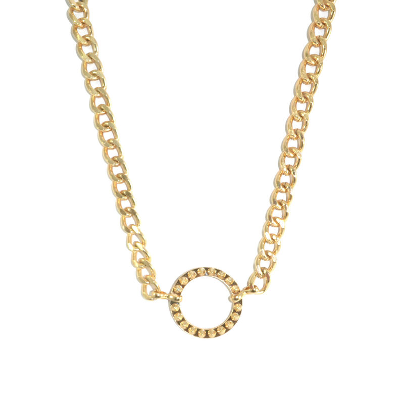 STUDDED CIRCLE PENDANT NECKLACE - product image  