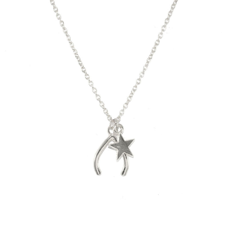 WISH BONE AND STAR CHARMS NECKLACE - product image  