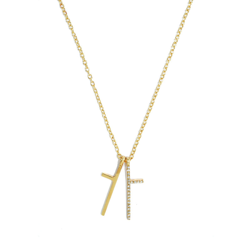 SEPARATE CRYSTAL CROSS NECKLACE - product image  
