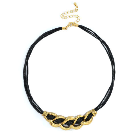 CHAIN,LINK,WITH,STRING,PENDANT,NECKLACE,CHAIN PENDANT NECKLACE, CHAIN AND STRING NECKLACE, GOLD CHAIN WITH STRING NECKLACE,FAUX CHAIN PENDANT NECKLACE