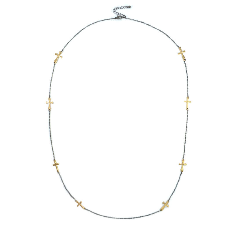 MULTI CROSS PENDANT LONG NECKLACE - product image  