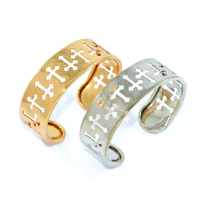 MULTI HOLLOW CROSS BANGLE - product image  