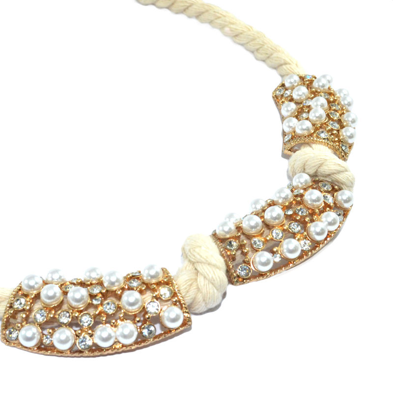 PEARL AND CRYSTAL PENDANT ROPE NECKLACE - product image  