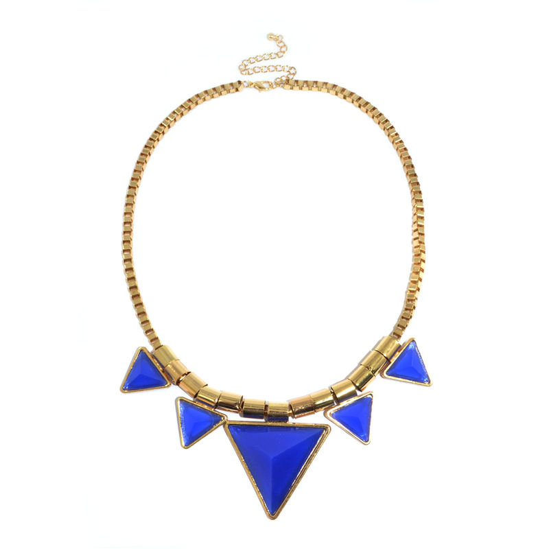 QUINTUPLE TRIANGLE PYRAMID STUD NECKLACE - product image  