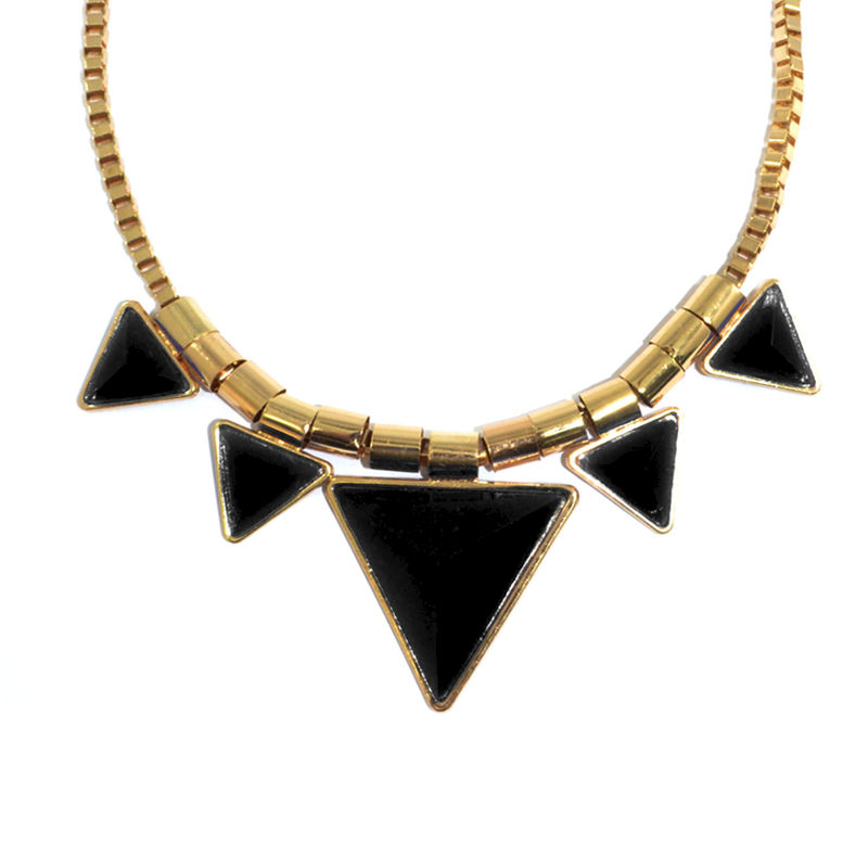 QUINTUPLE TRIANGLE PYRAMID STUD NECKLACE - product image  