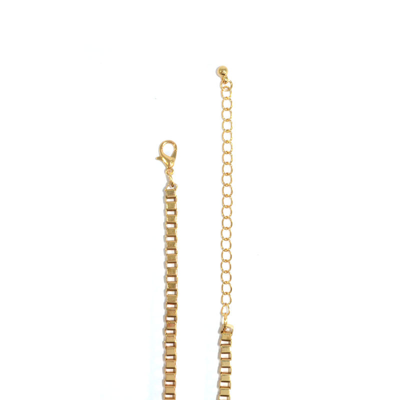 QUINTUPLE TRIANGLE PYRAMID STUD NECKLACE - product image  