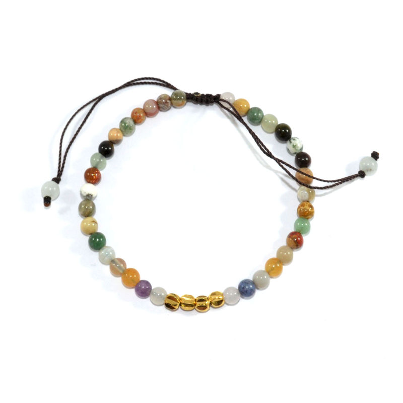 NATURAL STONE WITH 24K GOLD PLATED BEADS BRACELET - product image  