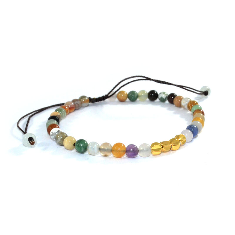 NATURAL STONE WITH 24K GOLD PLATED BEADS BRACELET - product image  