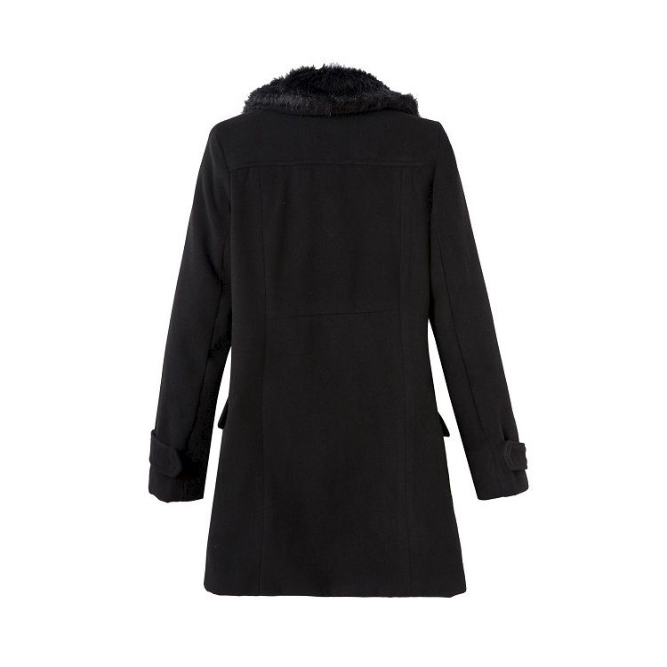 FUR COLLAR ZIPPER COAT - product image  