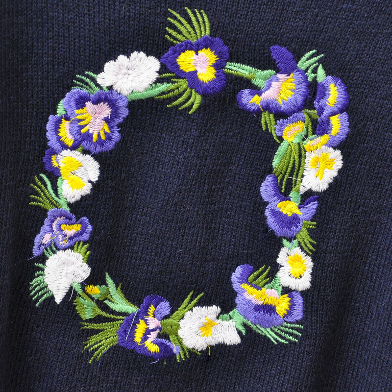 EMBROIDERY FLOWERS KNITTED SWEATER - product image  