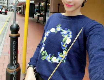 EMBROIDERY FLOWERS KNITTED SWEATER - product image  